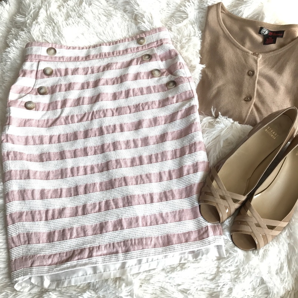 Ann Taylor LOFT Sailor Style Striped Pencil Skirt